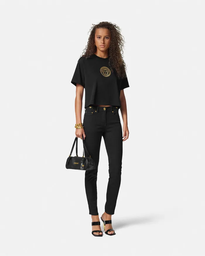 Versace Versace Tag WomenMen Tag Bowling Shoulder Bag Blackgold