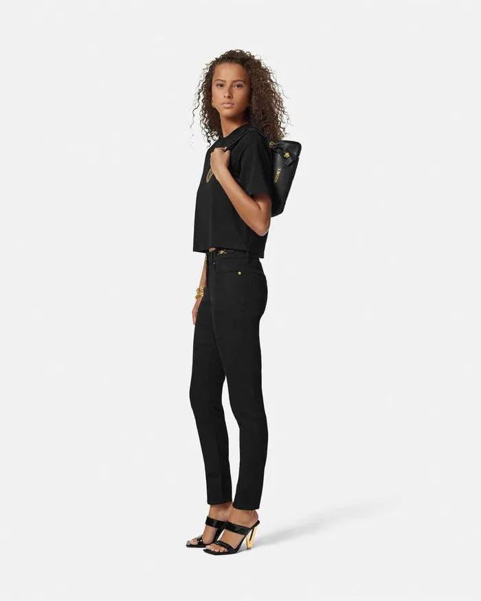 Versace Versace Tag WomenMen Tag Bowling Shoulder Bag Blackgold