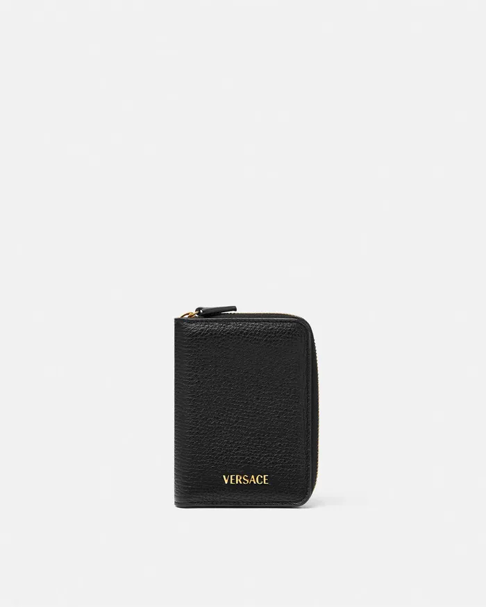 Versace Wallets Men Myth Zip Wallet Blackgold