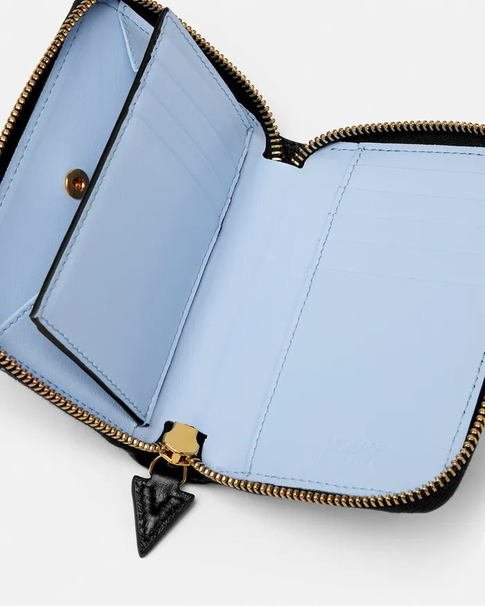 Versace Wallets Men Myth Zip Wallet Blackgold
