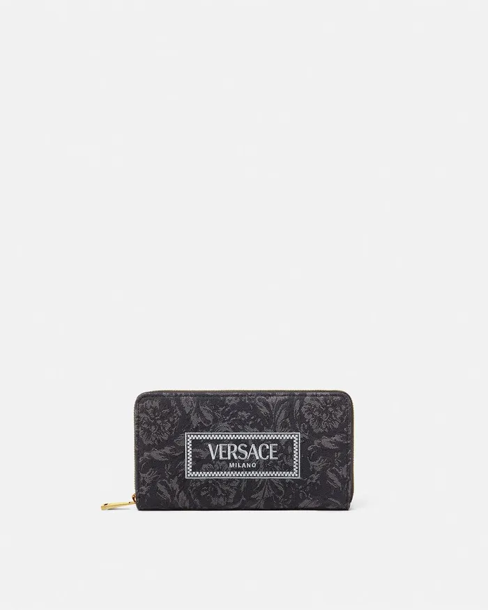 Versace Wallets Women Barocco Jacquard Long Wallet Blackprint
