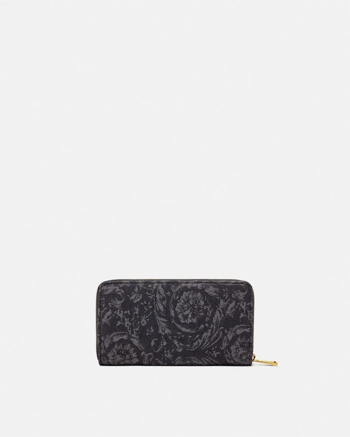 Versace Wallets Women Barocco Jacquard Long Wallet Blackprint