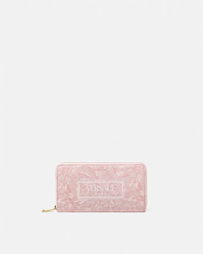 Versace Wallets Women Barocco Jacquard Long Wallet Pinkprint