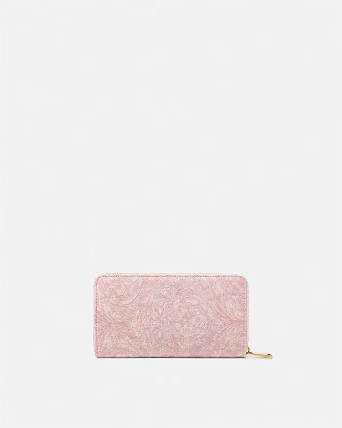 Versace Wallets Women Barocco Jacquard Long Wallet Pinkprint
