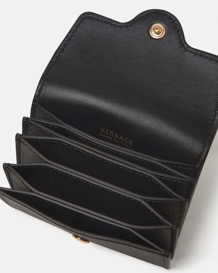Versace Wallets Women La Medusa Card Holder Black