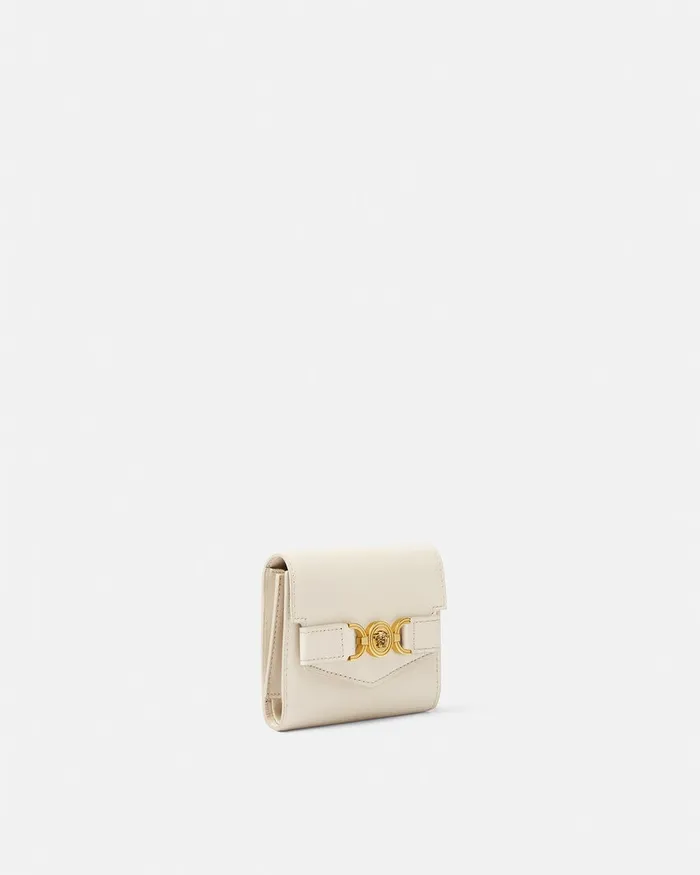 Versace Wallets Women Medusa 03995 Trifold Wallet Beige