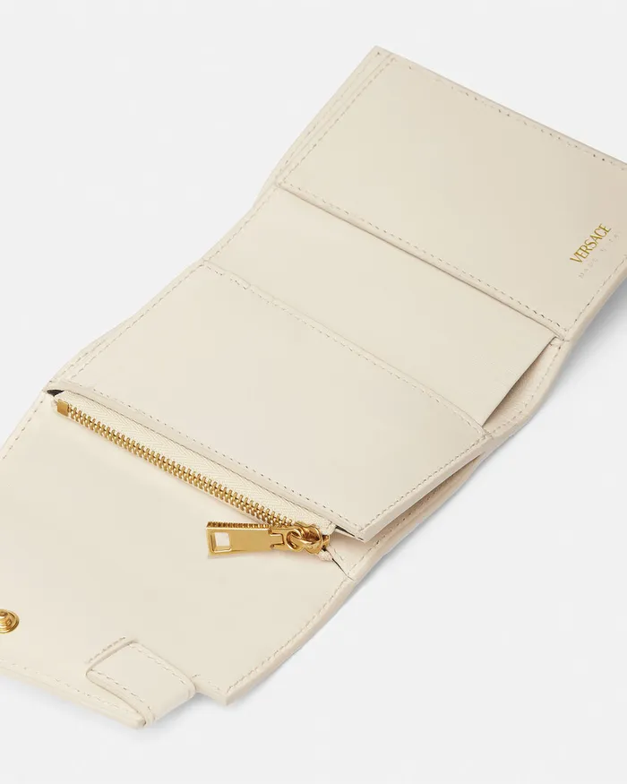 Versace Wallets Women Medusa 03995 Trifold Wallet Beige