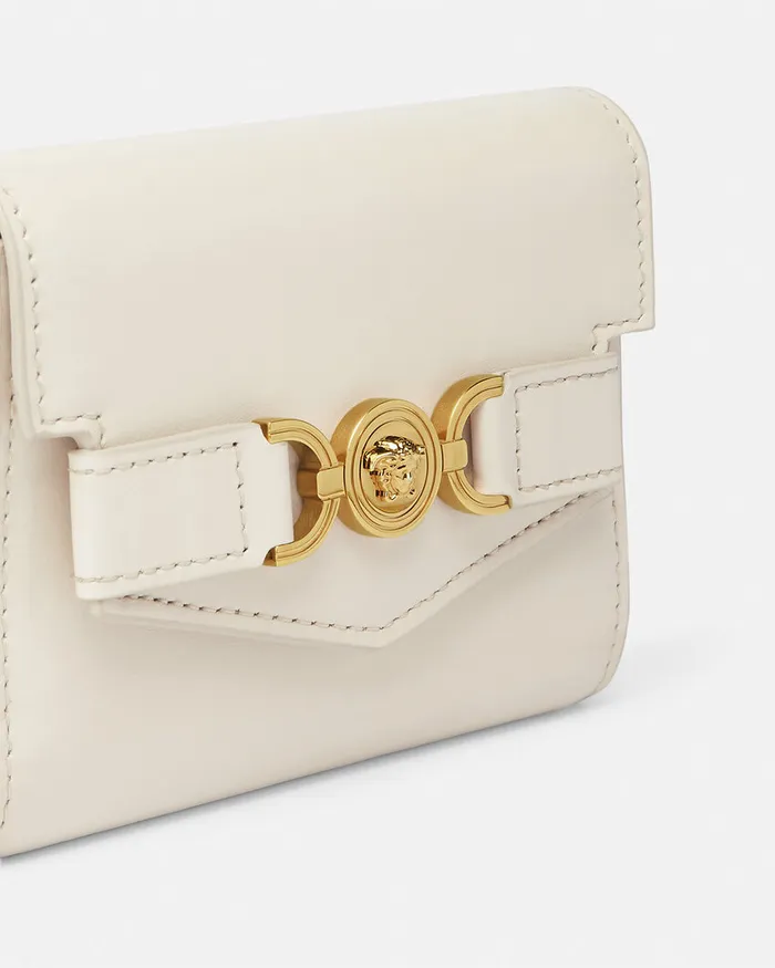 Versace Wallets Women Medusa 03995 Trifold Wallet Beige