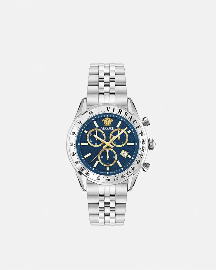 Versace Watches Men Chrono Master Watch Bluesilver