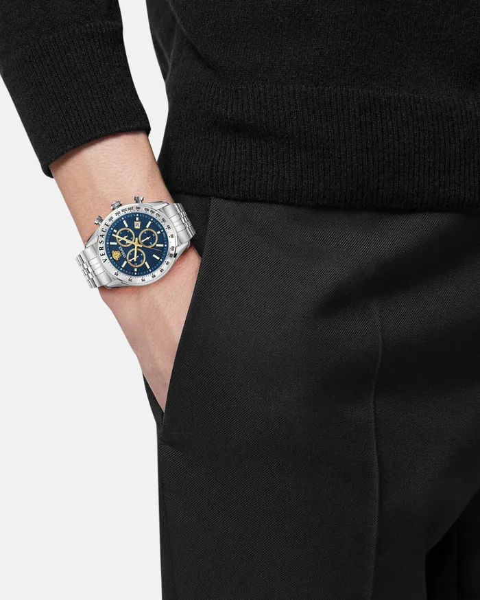 Versace Watches Men Chrono Master Watch Bluesilver