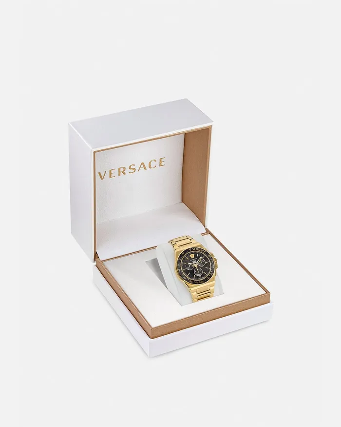 Versace Watches Men Greca Extreme Chrono Watch Gold