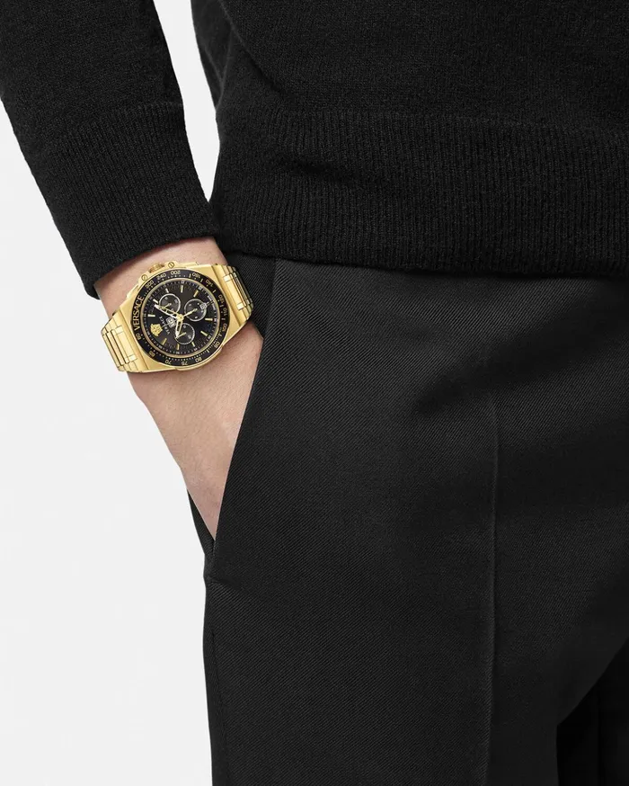 Versace Watches Men Greca Extreme Chrono Watch Gold