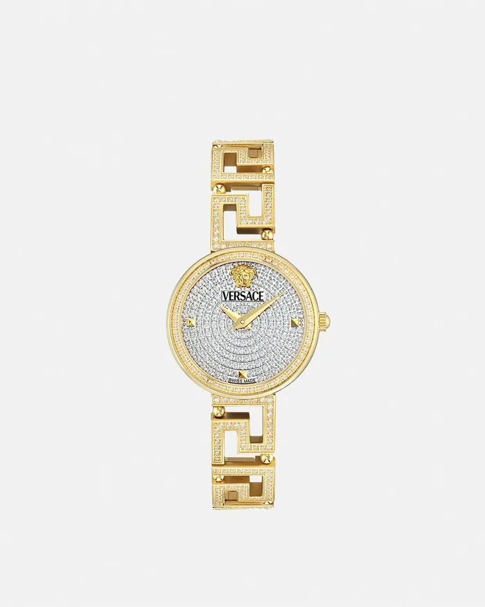Versace Watches Women Greca Goddess Precious Diamond Watch Gold