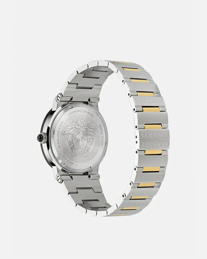 Versace Watches Women Greca Logo Moonphase Watch Silvergold