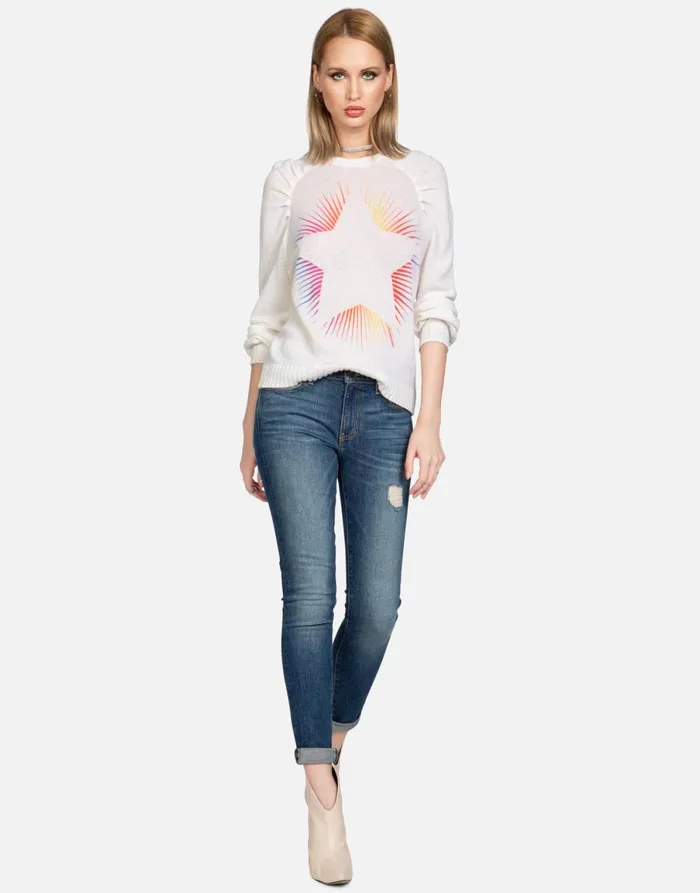 Vida Bright Starburst Creme Women039s Lauren Moshi Sweaters and Knits