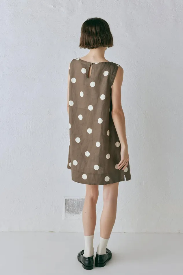 VRG GRL Aftersun Linen Mini Dress Spot Women Mini Dresses