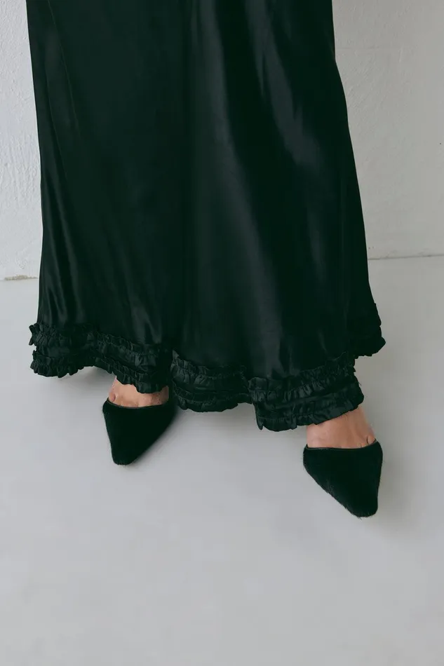 VRG GRL Alber Satin Maxi Dress Black Women MidiMaxi Dresses VRG GRL Alber Satin Maxi Dress Black Women MidiMaxi Dresses