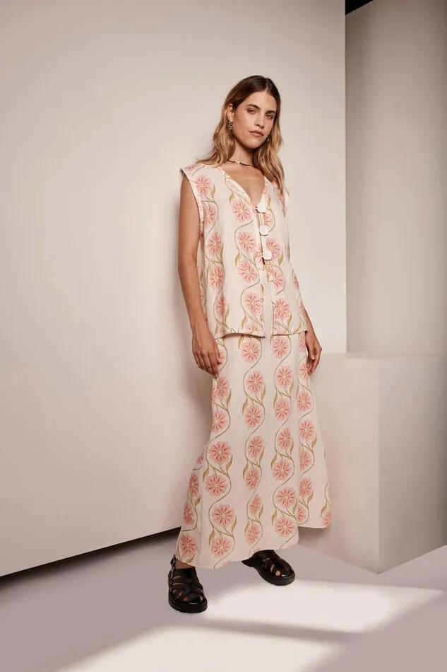 VRG GRL Ari Linen Maxi Skirt Bloom Women Skirts VRG GRL Ari Linen Maxi Skirt Bloom Women Skirts