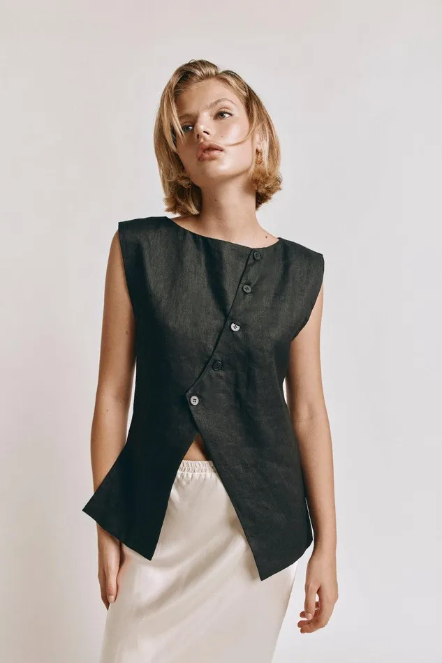 VRG GRL Aria Vest Black Women Sleeveless