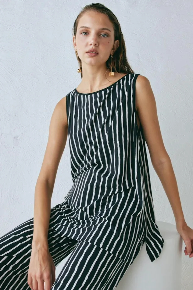 VRG GRL Aster Top Black Stripe Women Sleeveless