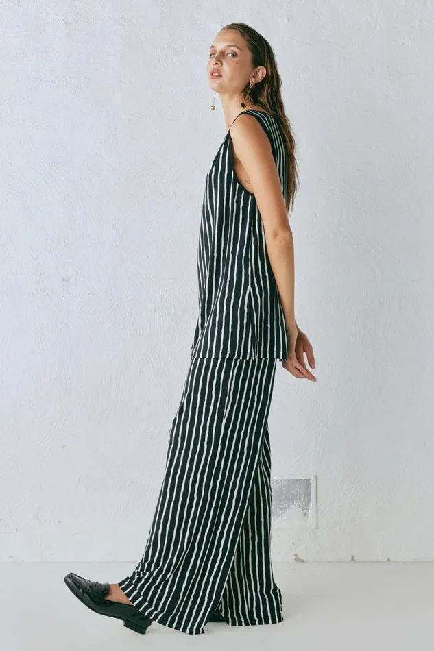 VRG GRL Aster Top Black Stripe Women Sleeveless