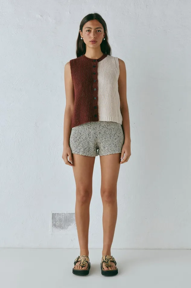 VRG GRL Bridgette Knit Vest Splice Women Sleeveless