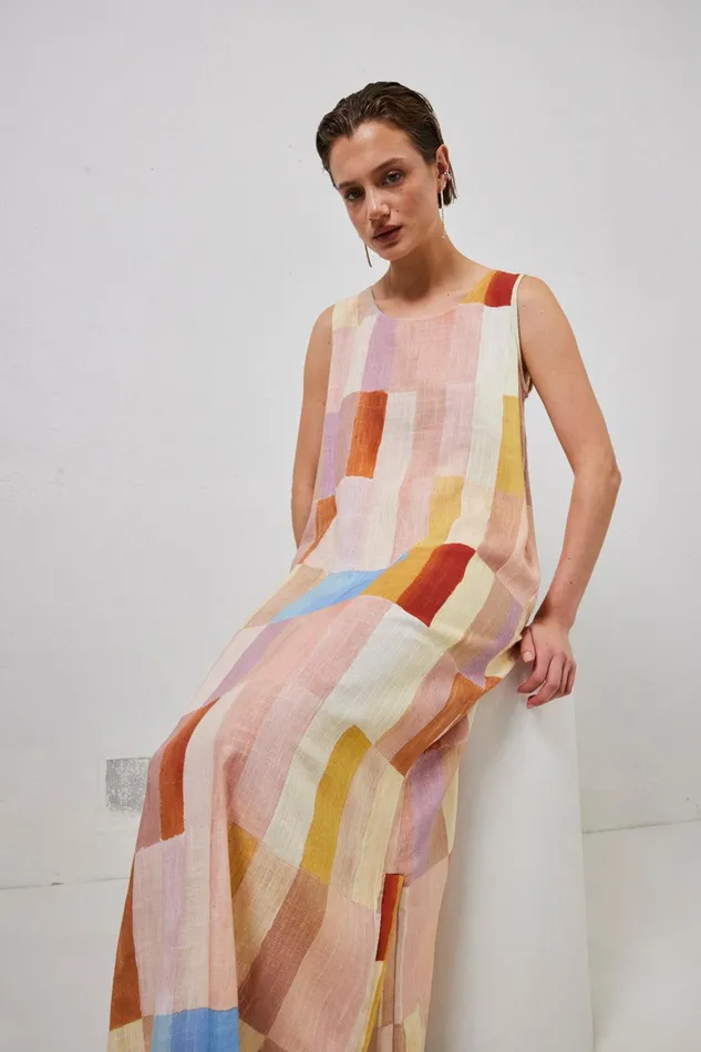 VRG GRL Cate Smock Maxi Dress Patchwork Women MidiMaxi Dresses VRG GRL Cate Smock Maxi Dress Patchwork Women MidiMaxi Dresses