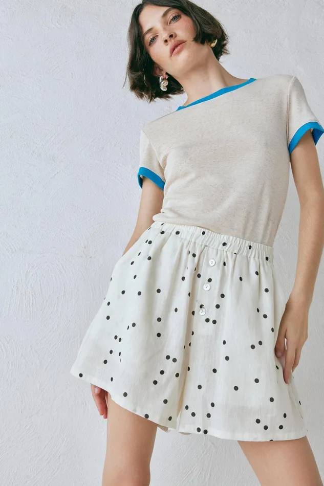 VRG GRL Eliza Linen Shorts Dot Women Shorts