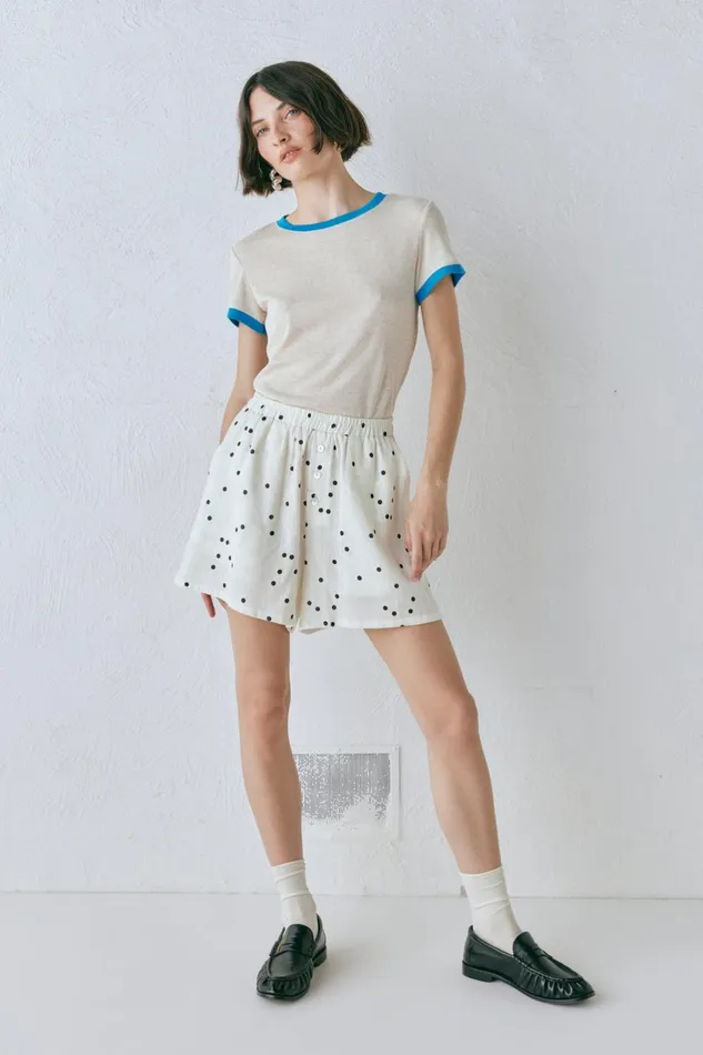 VRG GRL Eliza Linen Shorts Dot Women Shorts VRG GRL Eliza Linen Shorts Dot Women Shorts