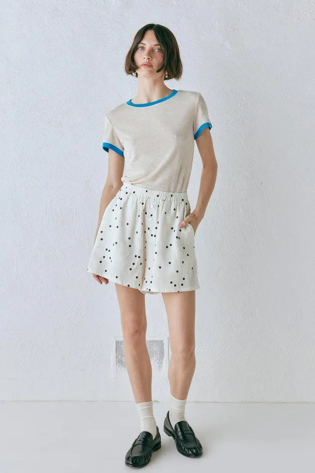 VRG GRL Eliza Linen Shorts Dot Women Shorts VRG GRL Eliza Linen Shorts Dot Women Shorts