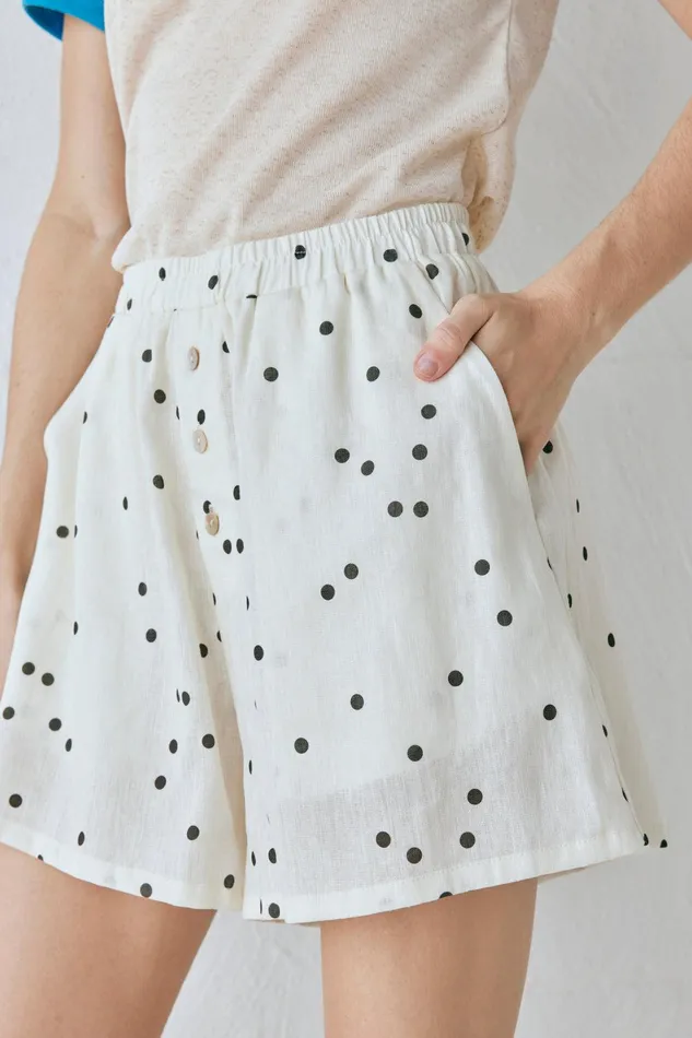 VRG GRL Eliza Linen Shorts Dot Women Shorts VRG GRL Eliza Linen Shorts Dot Women Shorts