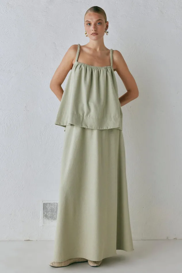 VRG GRL Etta Maxi Skirt Sage Women Skirts VRG GRL Etta Maxi Skirt Sage Women Skirts