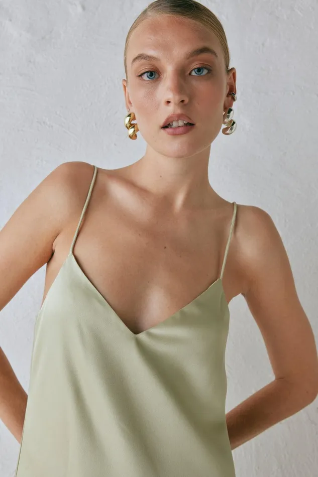 VRG GRL Ida Satin Maxi Dress Sage Women MidiMaxi Dresses VRG GRL Ida Satin Maxi Dress Sage Women MidiMaxi Dresses