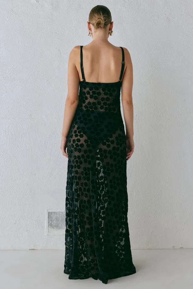 VRG GRL Iris Bias Cut Maxi Dress Black Women MidiMaxi Dresses