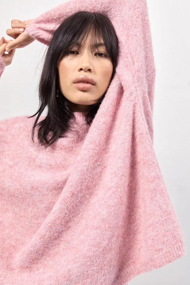 VRG GRL Juni Knit Jumper Pink Marle Women JumpersSweaters VRG GRL Juni Knit Jumper Pink Marle Women JumpersSweaters