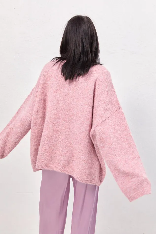 VRG GRL Juni Knit Jumper Pink Marle Women JumpersSweaters VRG GRL Juni Knit Jumper Pink Marle Women JumpersSweaters