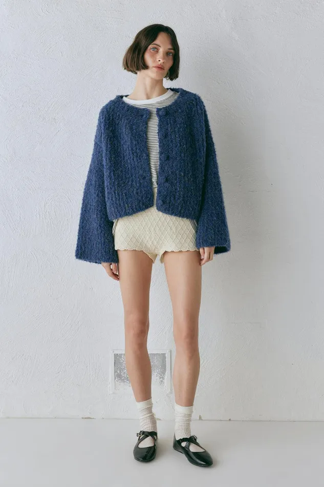 VRG GRL Lacy Knit Cardigan Marle Women JumpersSweaters