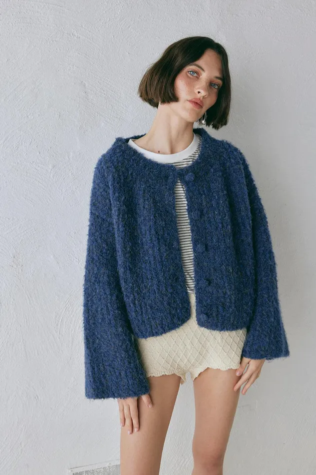VRG GRL Lacy Knit Cardigan Marle Women JumpersSweaters