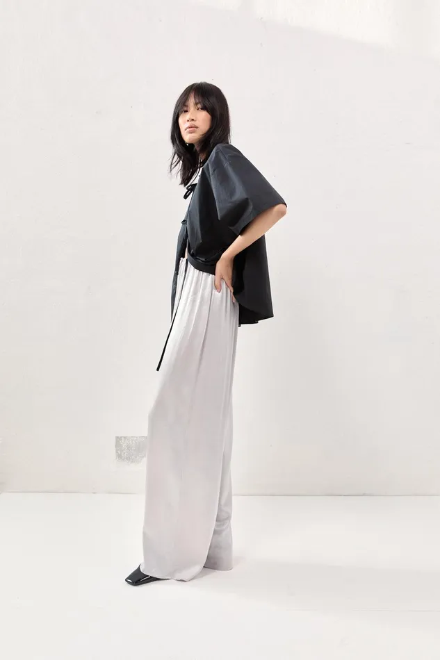 VRG GRL Merci Satin Pants Silver Women Pants VRG GRL Merci Satin Pants Silver Women Pants