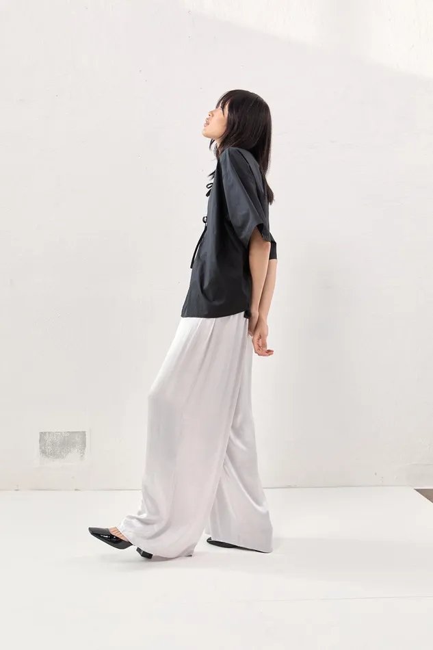 VRG GRL Merci Satin Pants Silver Women Pants VRG GRL Merci Satin Pants Silver Women Pants