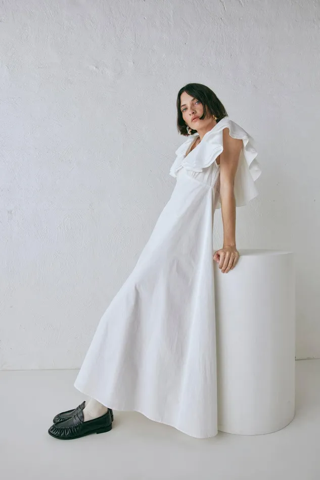 VRG GRL Party Nights Frill Midi Dress White Women MidiMaxi Dresses VRG GRL Party Nights Frill Midi Dress White Women MidiMaxi Dresses
