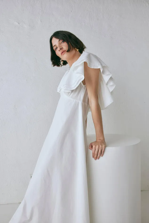 VRG GRL Party Nights Frill Midi Dress White Women MidiMaxi Dresses VRG GRL Party Nights Frill Midi Dress White Women MidiMaxi Dresses