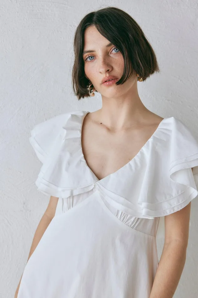 VRG GRL Party Nights Frill Midi Dress White Women MidiMaxi Dresses VRG GRL Party Nights Frill Midi Dress White Women MidiMaxi Dresses