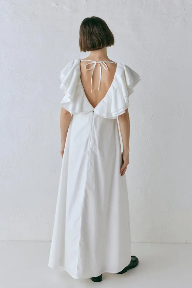 VRG GRL Party Nights Frill Midi Dress White Women MidiMaxi Dresses VRG GRL Party Nights Frill Midi Dress White Women MidiMaxi Dresses