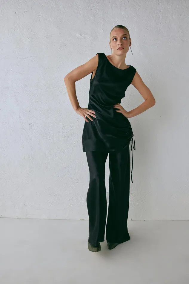VRG GRL Rae Satin Pants Black Women Sets VRG GRL Rae Satin Pants Black Women Sets