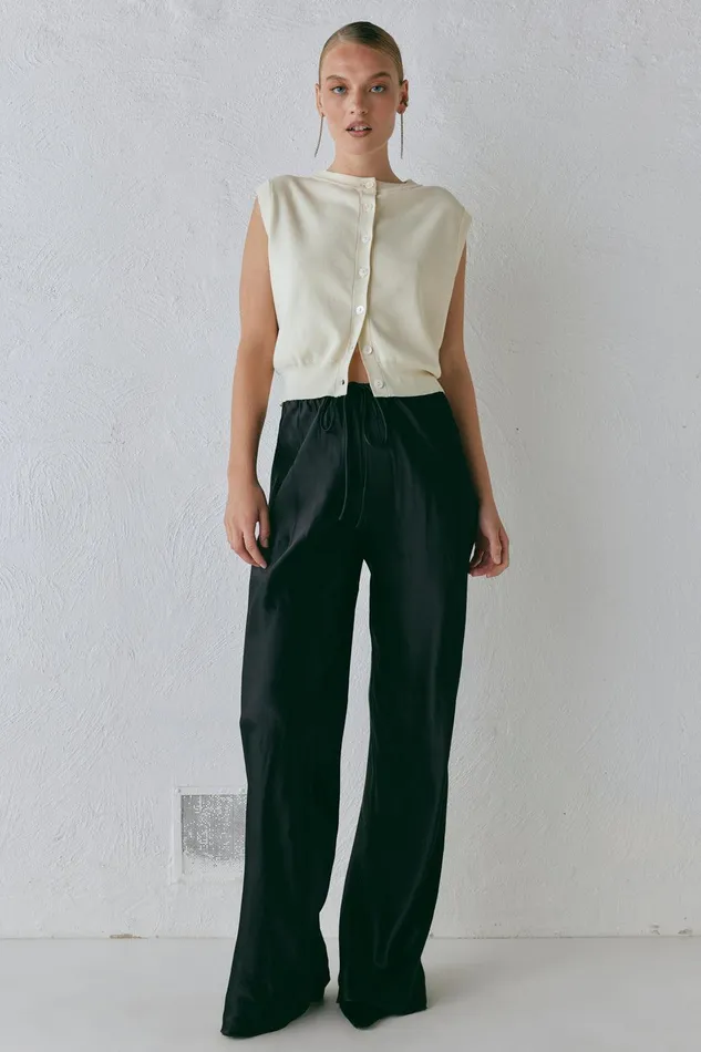 VRG GRL Rae Satin Pants Black Women Sets VRG GRL Rae Satin Pants Black Women Sets