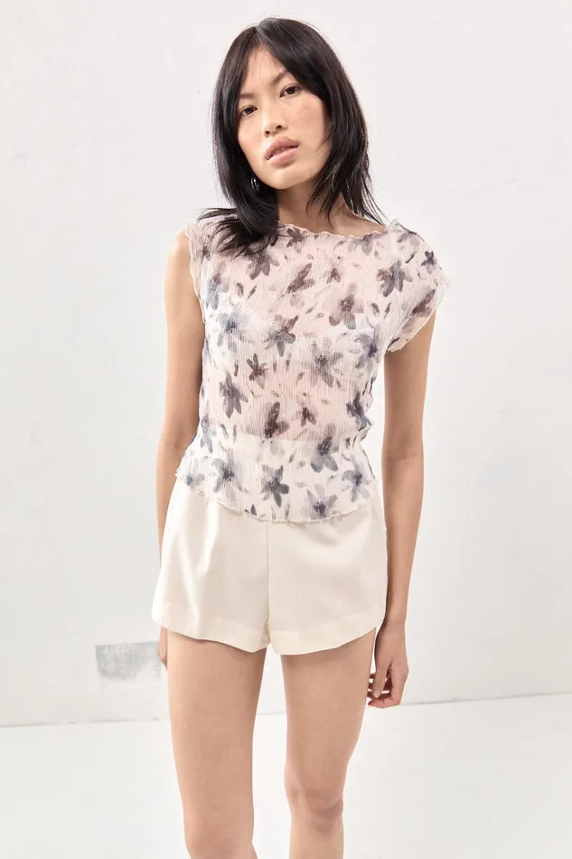 VRG GRL Retrofuture Top Charcoal Women Short Sleeve