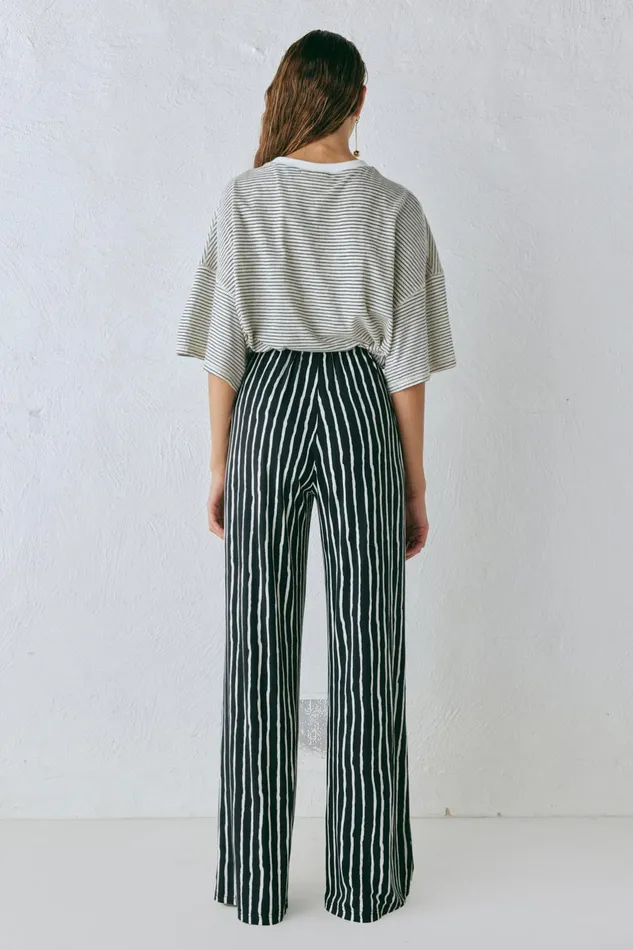 VRG GRL Rieti Pants Black Stripe Women Pants VRG GRL Rieti Pants Black Stripe Women Pants