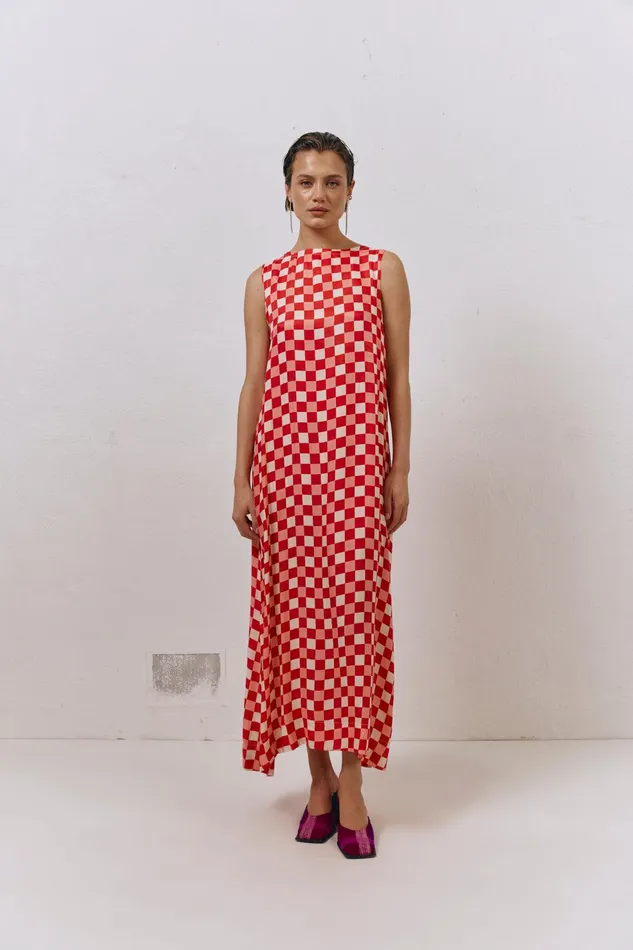VRG GRL Sacha Smock Midi Dress Check Women MidiMaxi Dresses