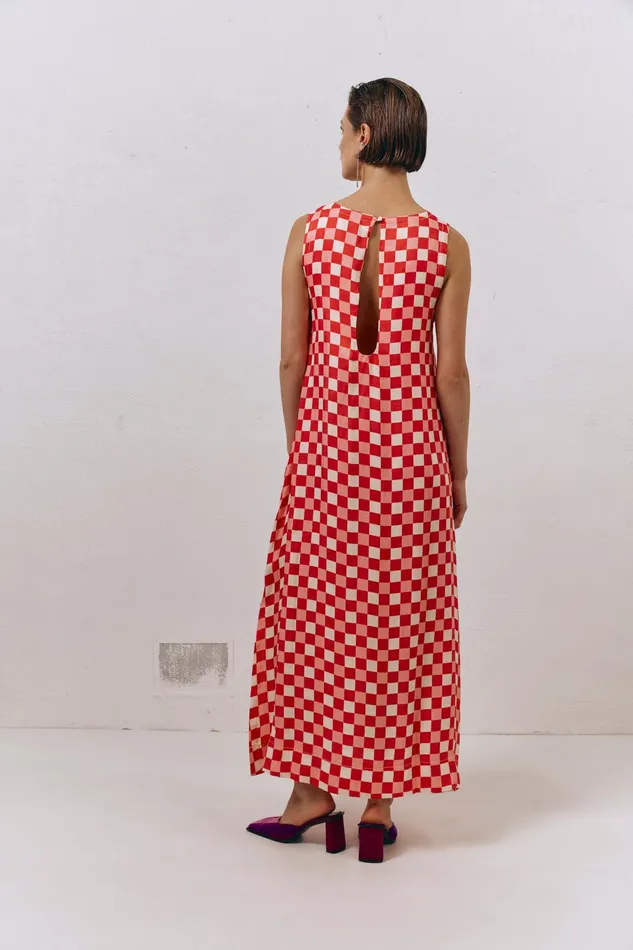 VRG GRL Sacha Smock Midi Dress Check Women MidiMaxi Dresses VRG GRL Sacha Smock Midi Dress Check Women MidiMaxi Dresses